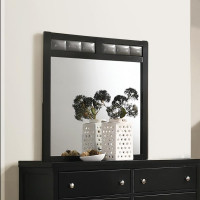 Coaster Furniture 215864 Carlton Upholstered Rectangular Mirror Black
